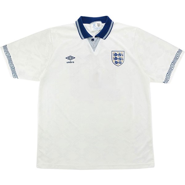 Camiseta Inglaterra Replica Primera Ropa Retro 1990 Blanco